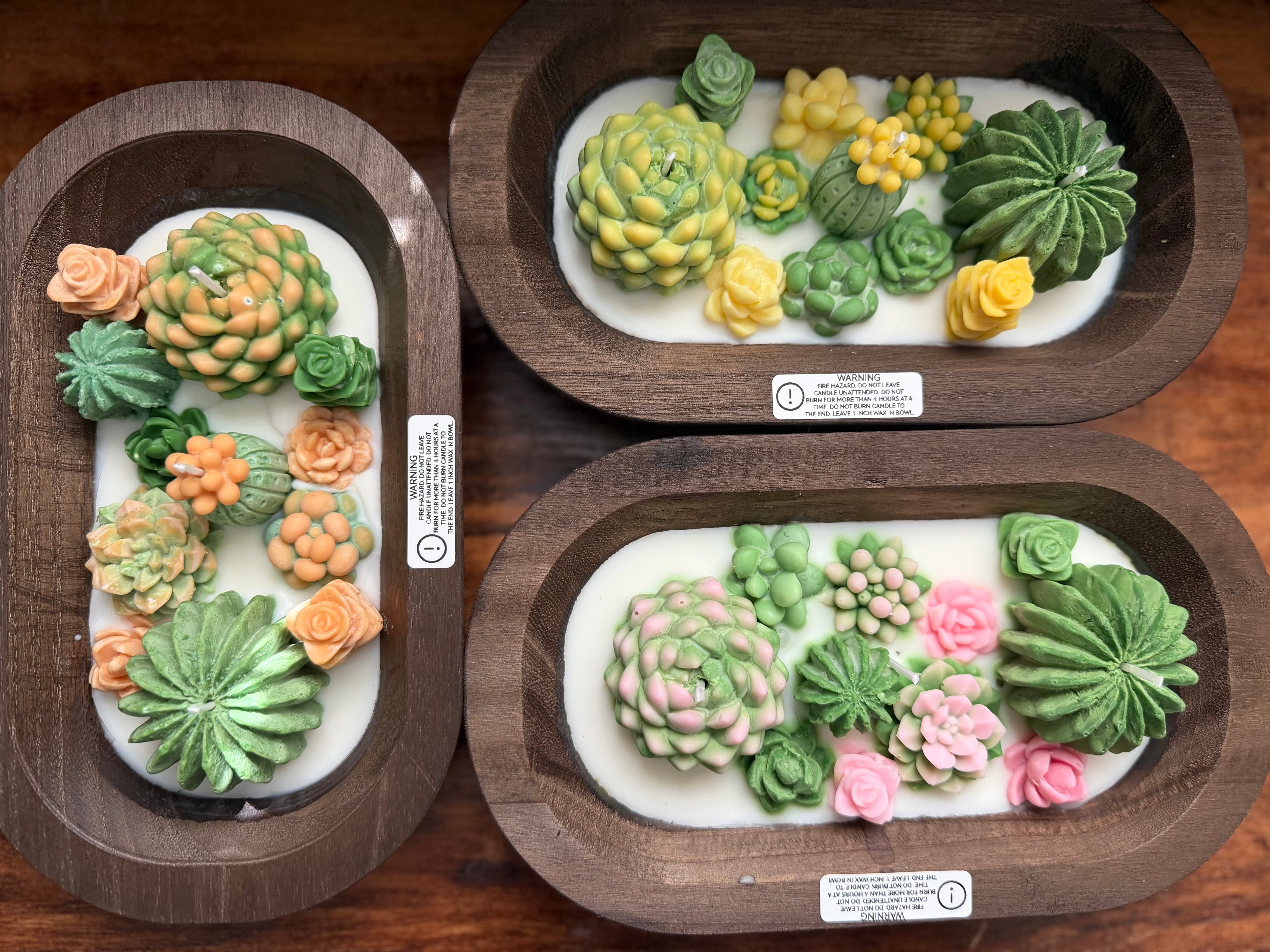 Succulent Dough Bowl Candle - Yellow