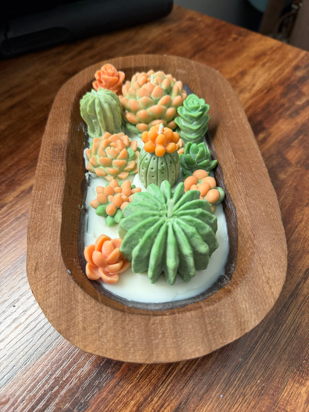 Succulent Dough Bowl Candle - Orange