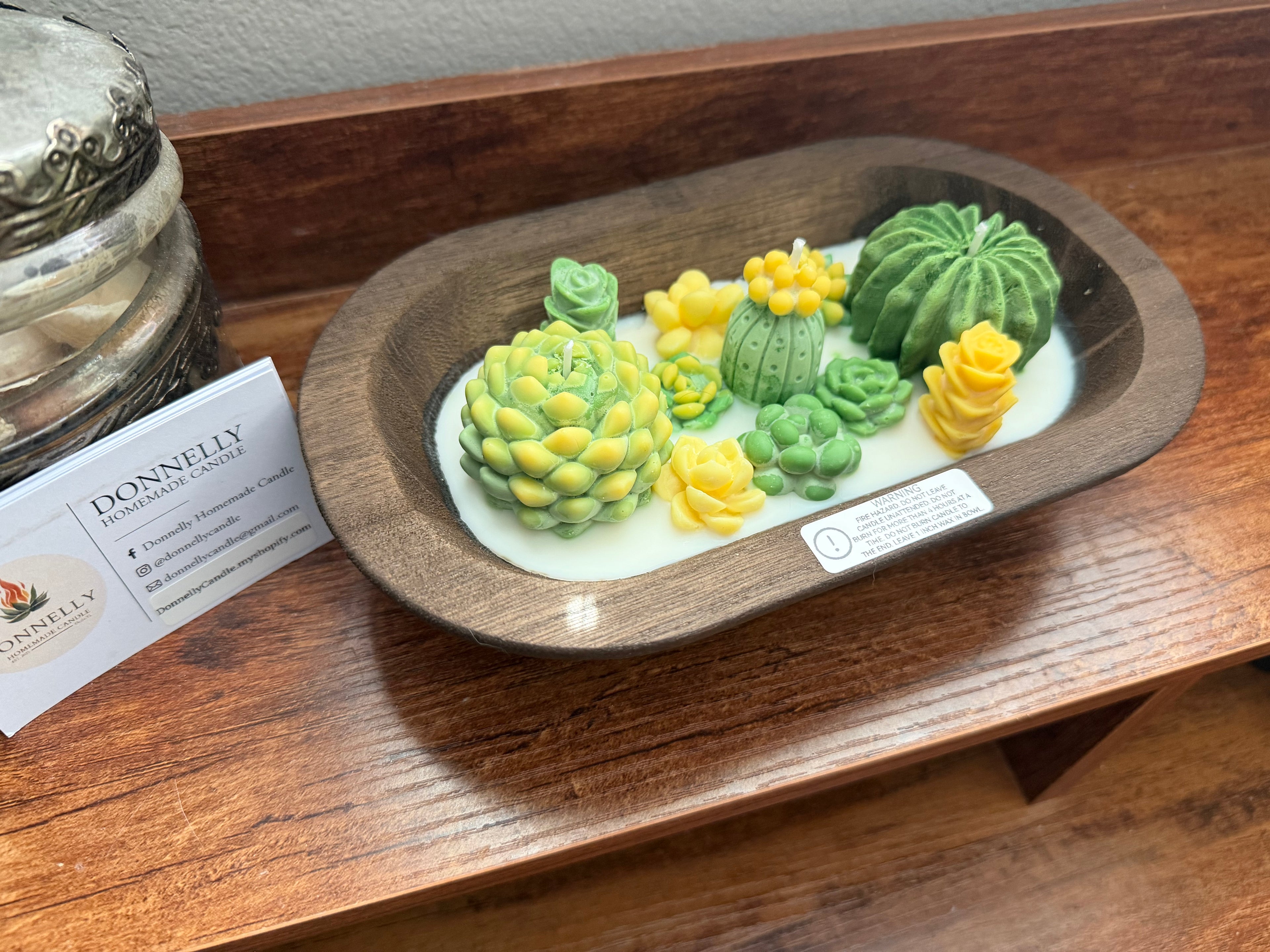 Succulent Dough Bowl Candle - Yellow